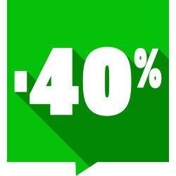 Autocollant Soldes -40% Carré Couleurs
