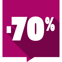 Autocollant Soldes -70% Carré Couleurs