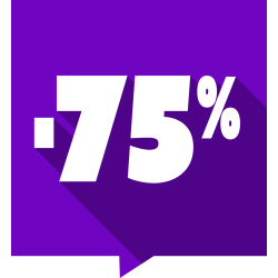 Autocollant Soldes -75% Carré Couleurs