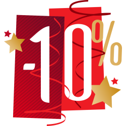 Autocollant Soldes Fêtes -10%