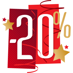 Autocollant Soldes Fêtes -20%