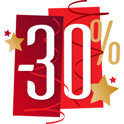 Autocollant Soldes Fêtes -30%