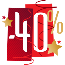 Autocollant Soldes Fêtes -40%