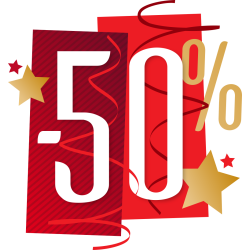 Autocollant Soldes Fêtes -50%