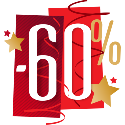 Autocollant Soldes Fêtes -60%