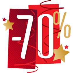 Autocollant Soldes Fêtes -70%