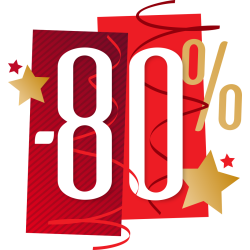 Autocollant Soldes Fêtes -80%