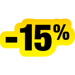Autocollant Soldes Jaunes Et Noir -15%