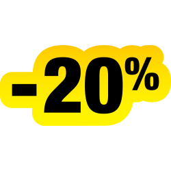 Autocollant Soldes Jaunes Et Noir -20%