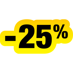 Autocollant Soldes Jaunes Et Noir -25%
