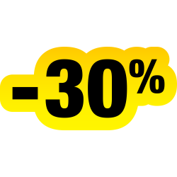 Autocollant Soldes Jaunes Et Noir -30%