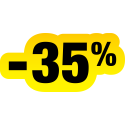 Autocollant Soldes Jaunes Et Noir -35%