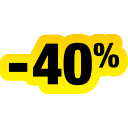 Autocollant Soldes Jaunes Et Noir -40%