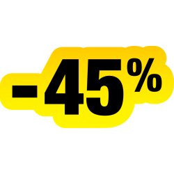Autocollant Soldes Jaunes Et Noir -45%