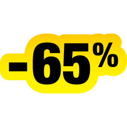 Autocollant Soldes Jaunes Et Noir -65%