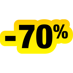 Autocollant Soldes Jaunes Et Noir -70%