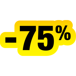 Autocollant Soldes Jaunes Et Noir -75%