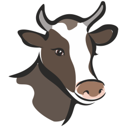 Autocollant Logo Animaux Ferme Vache