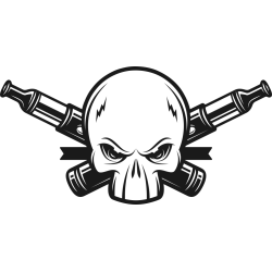 Autocollant Clope Electronique Tête De Mort