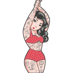 Autocollant Pin Up Tatouage