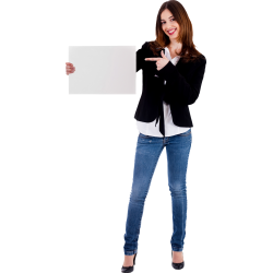 Autocollant Personne Femme Pancarte