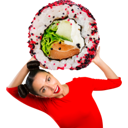 Autocollant Personne Femme Sushi 1