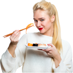 Autocollant Personne Femme Sushi 4