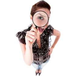 Autocollant Personne Femme Loupe