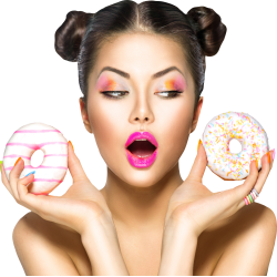 Autocollant Alimentation Donuts Femme 1