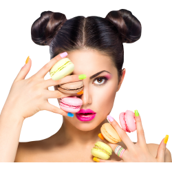 Autocollant Alimentation Macaron Femme 1