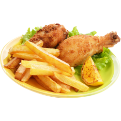 Autocollant Alimentation Frites Poulet