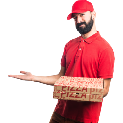 Autocollant Personne Livreur Pizza