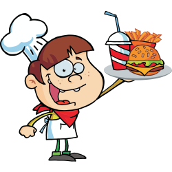 Autocollant Fast Food Mascotte