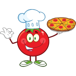 Autocollant Tomate Pizza Mascotte
