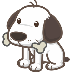 Autocollant Animaux Chien Os