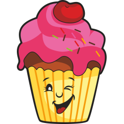 Autocollant Pâtisserie Cupcake Smiley 2