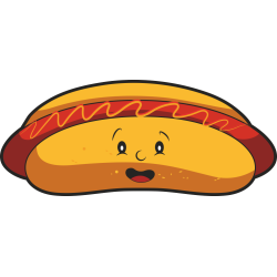 Autocollant Fast Food Hot Dog Smiley