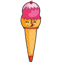 Autocollant Pâtisserie Glace Smiley