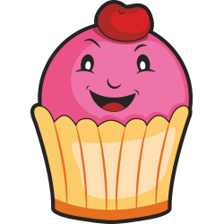 Autocollant Pâtisserie Cupcake Smiley 3