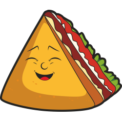 Autocollant Fast Food Sandwich Smiley