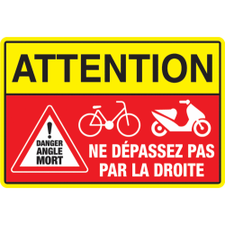 Autocollant Ne pas dépassez Angle Mort