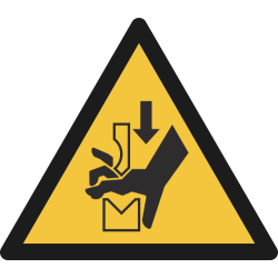 W030- ISO 7010 - Panneau Danger, Écrasement de la main dans l’outil d’une presse plieuse
