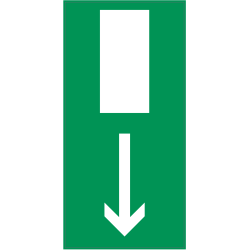 Autocollant Indication Sortie De Secours Vertical Bas