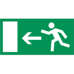 Autocollant Indication Sortie De Secours Gauche