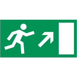 Autocollant Indication Sortie De Secours Haut Droite