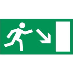 Autocollant Indication Sortie De Secours Bas Droite