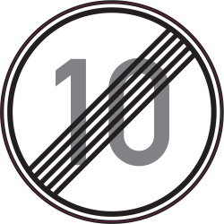 Autocollant Indication Fin Limitation Vitesse 10km/h