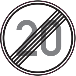 Autocollant Indication Fin Limitation Vitesse 20km/h