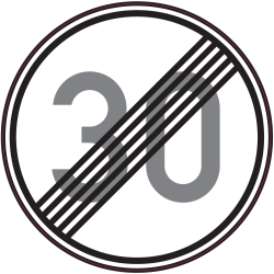 Autocollant Indication Fin Limitation Vitesse 30km/h