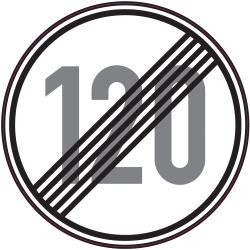 Autocollant Indication Fin Limitation Vitesse 120km/h